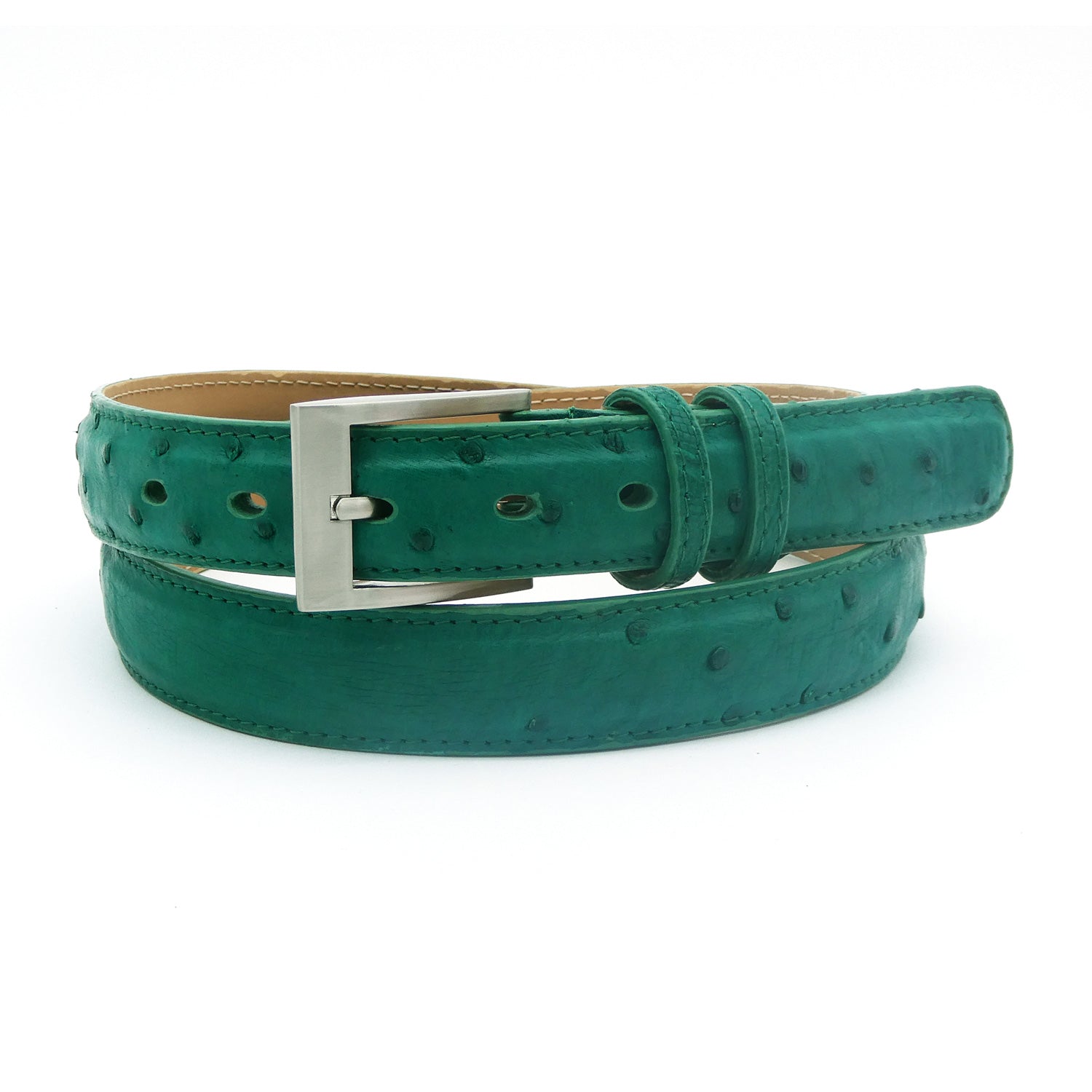 Emerald Green Ostrich Belt - Ostrich Leather Belt