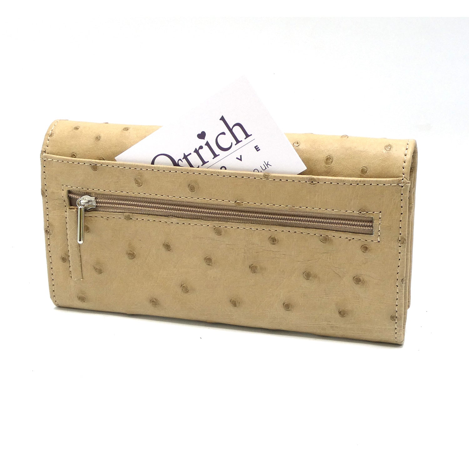 Large Classic Ostrich Leather Wallet - Ostrich Leather Wallet