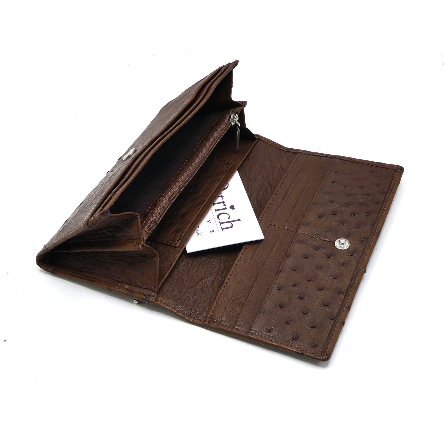 Large Classic Ostrich Leather Wallet - Ostrich Leather Wallet