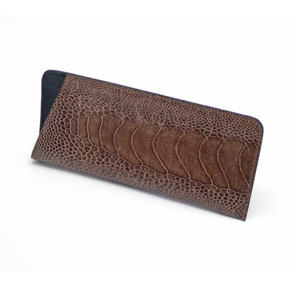 Luxury Ostrich Shin Leather Glasses Case - Ostrich Leather Wallet