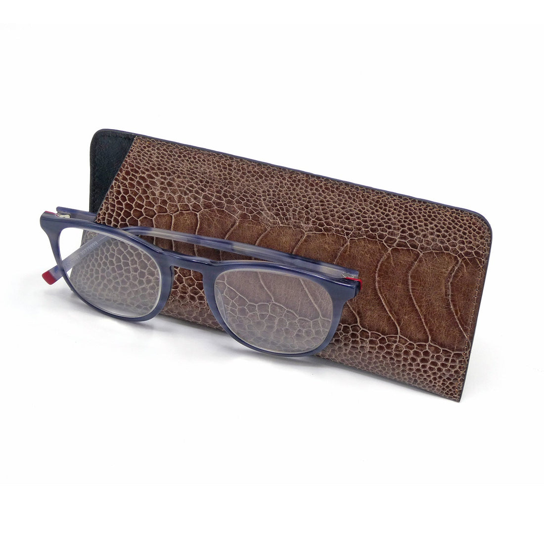 Luxury Ostrich Shin Leather Glasses Case - Ostrich Leather Wallet