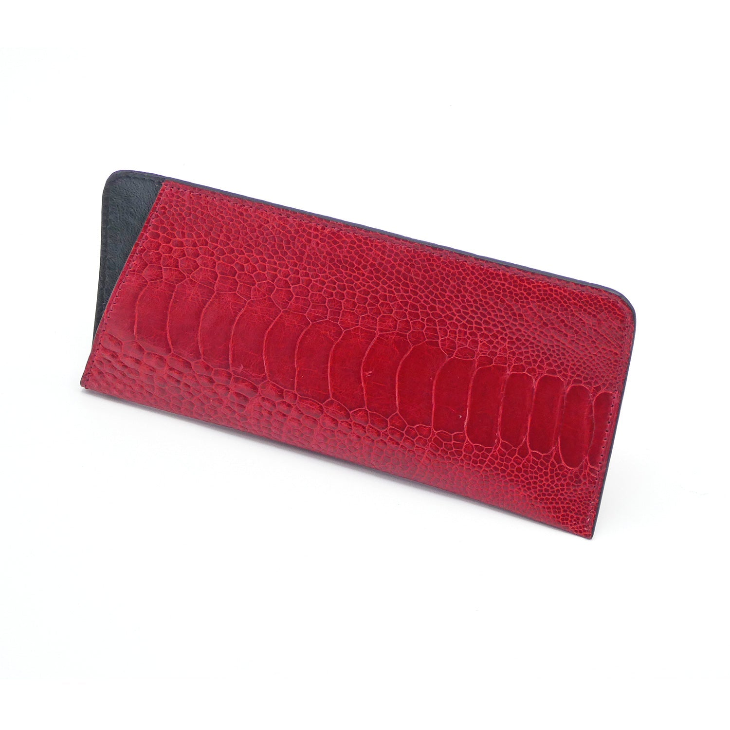 Luxury Ostrich Shin Leather Glasses Case - Ostrich Leather Wallet