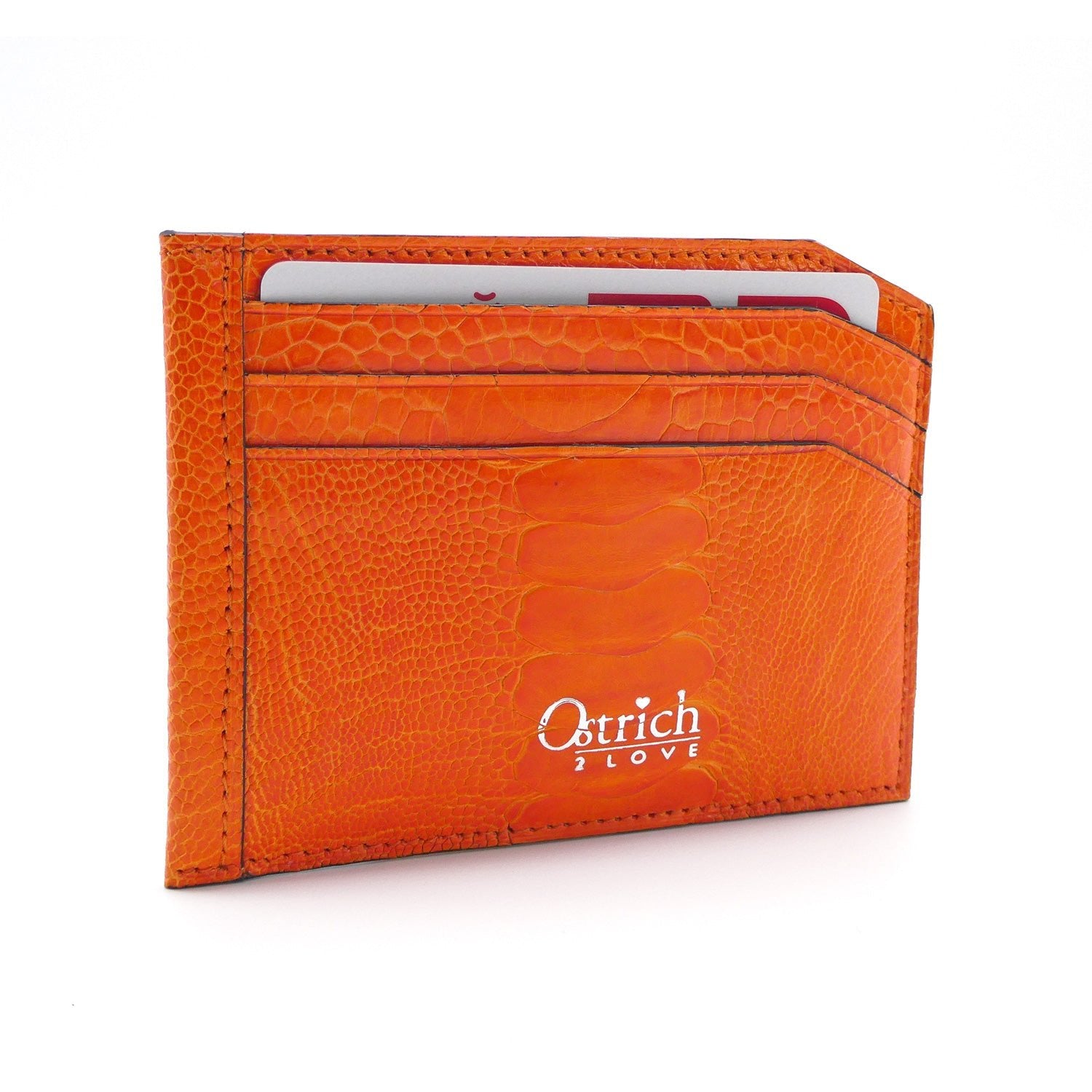 Luxury Ostrich Shin Small Cardholder - Ostrich Leather Wallet