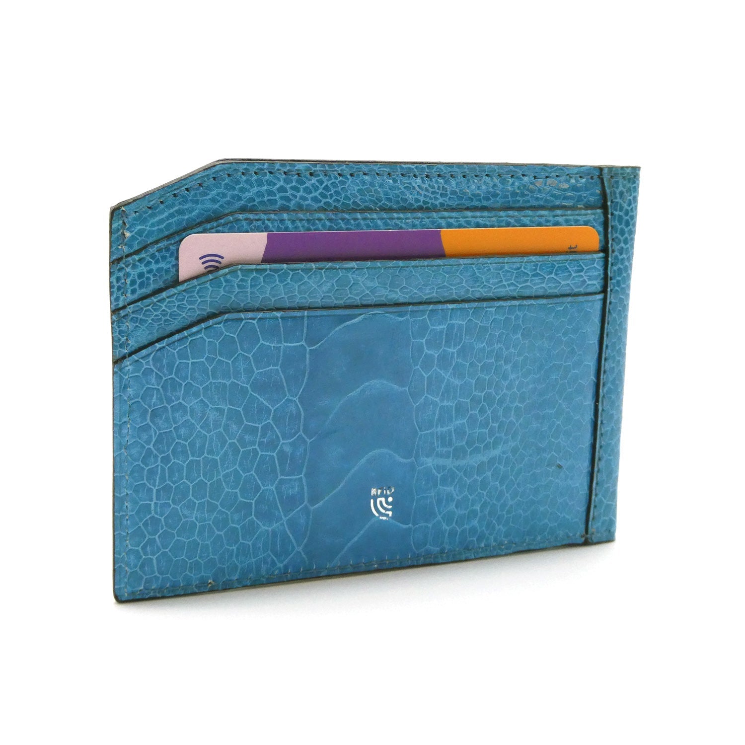 Luxury Ostrich Shin Small Cardholder - Ostrich Leather Wallet