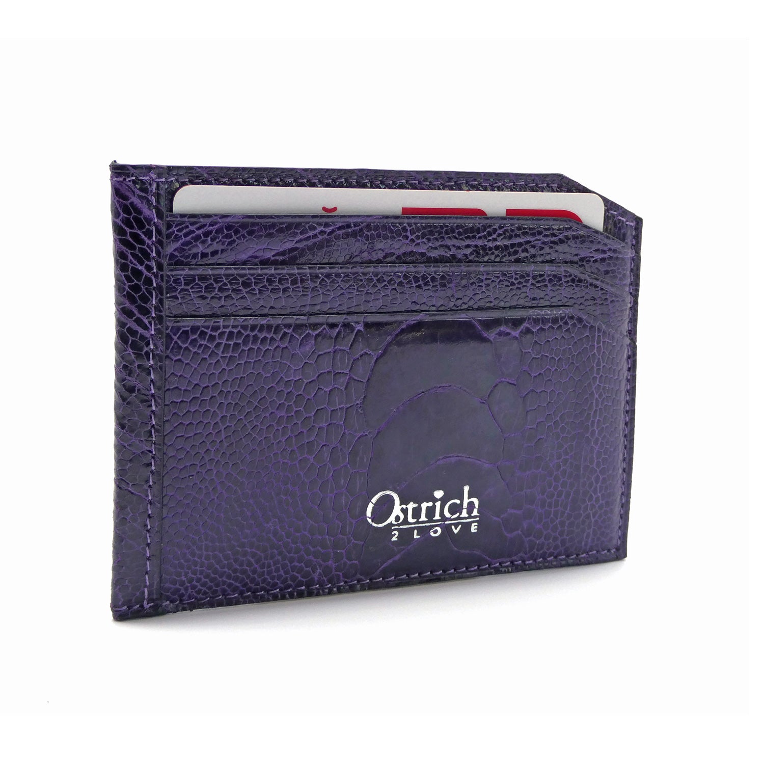 Luxury Ostrich Shin Small Cardholder - Ostrich Leather Wallet