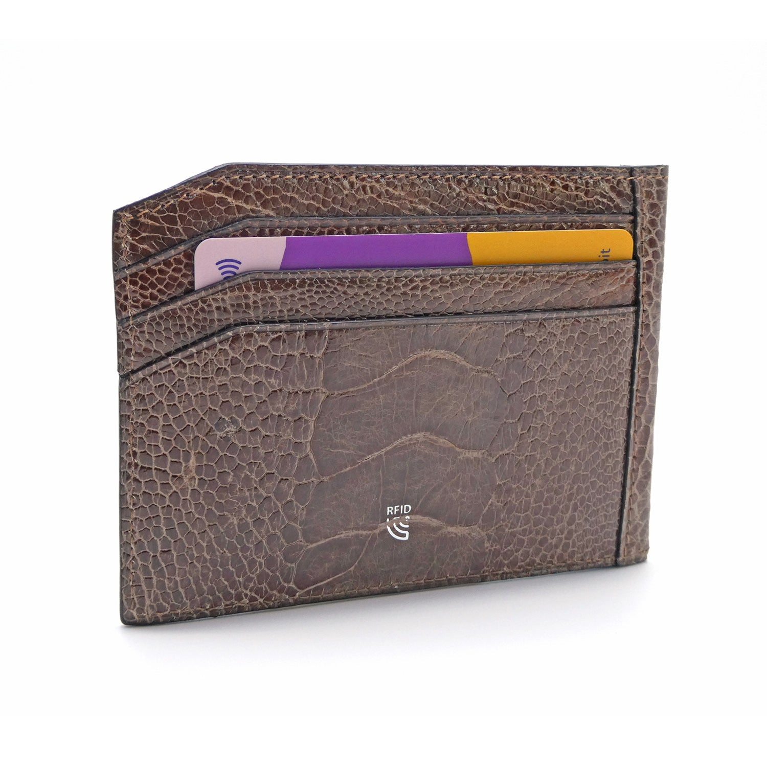 Luxury Ostrich Shin Small Cardholder - Ostrich Leather Wallet