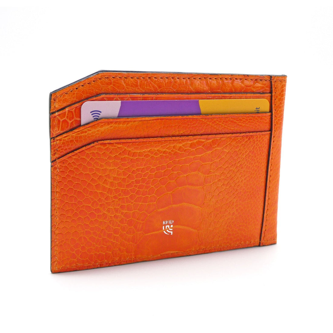 Luxury Ostrich Shin Small Cardholder - Ostrich Leather Wallet