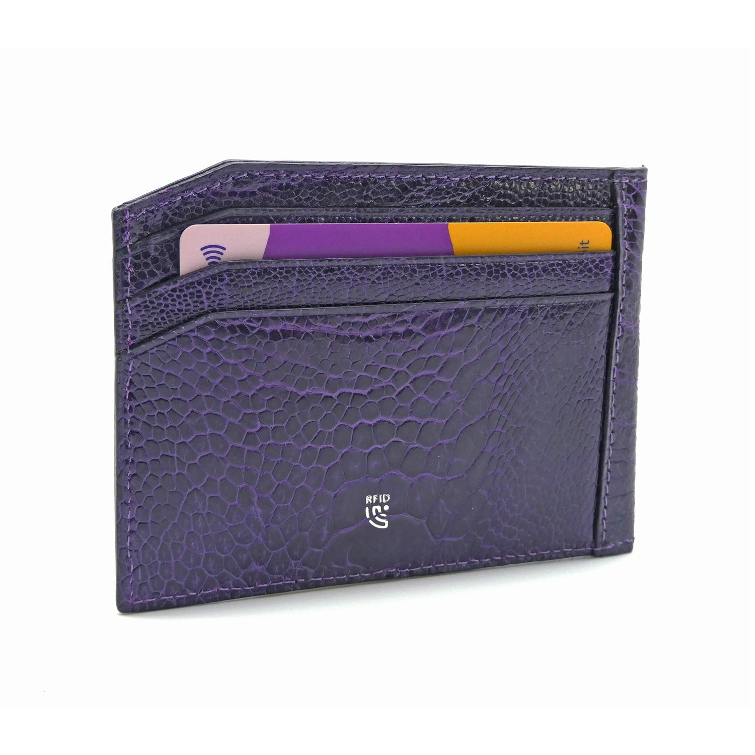 Luxury Ostrich Shin Small Cardholder - Ostrich Leather Wallet