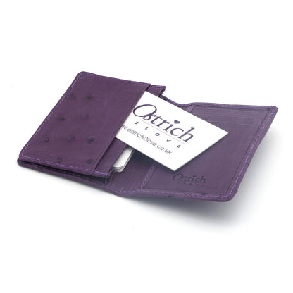 Ostrich Leather Business Card Holder Wallet - Ostrich Leather Wallet