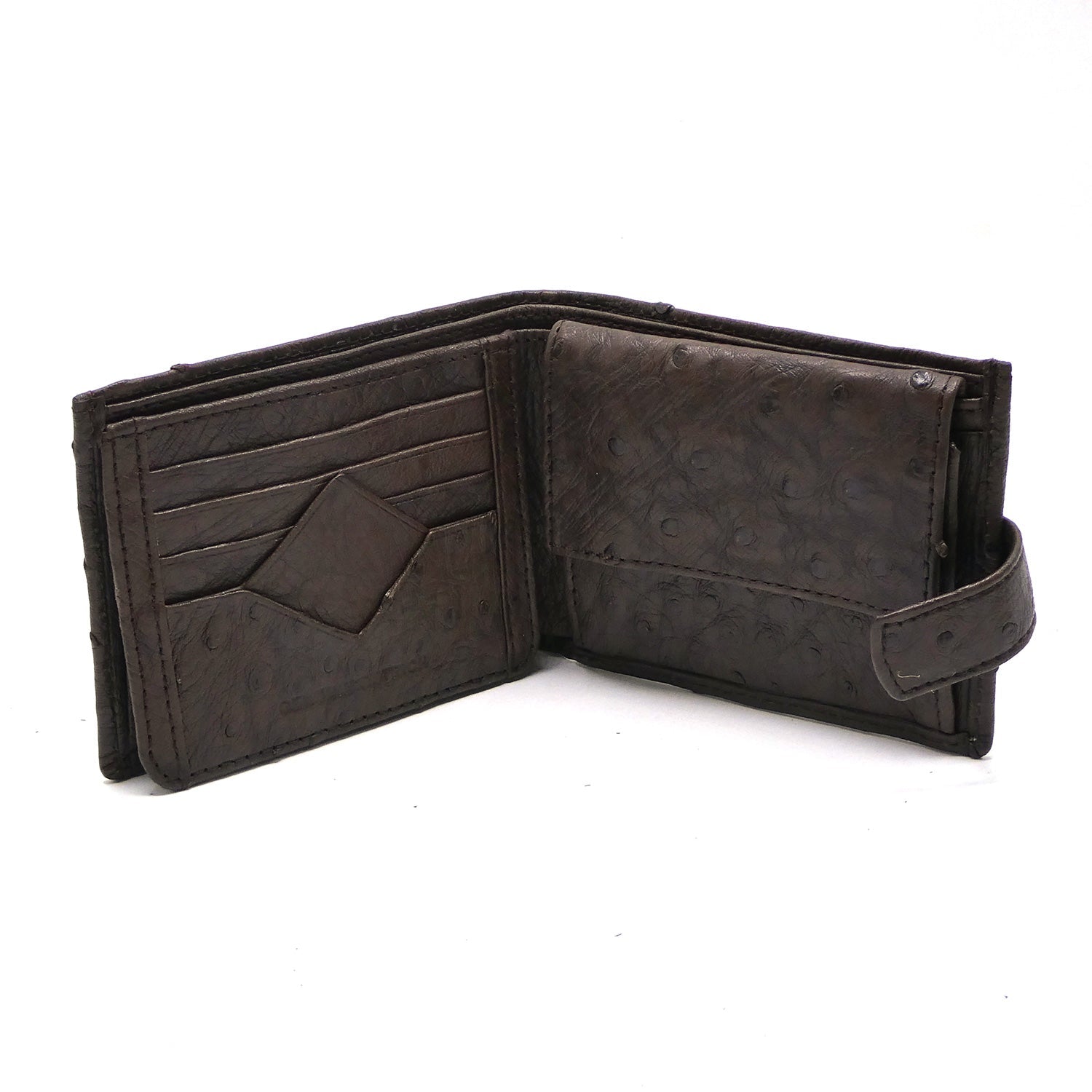 Ostrich Leather Diamond Wallet - Ostrich Leather Wallet