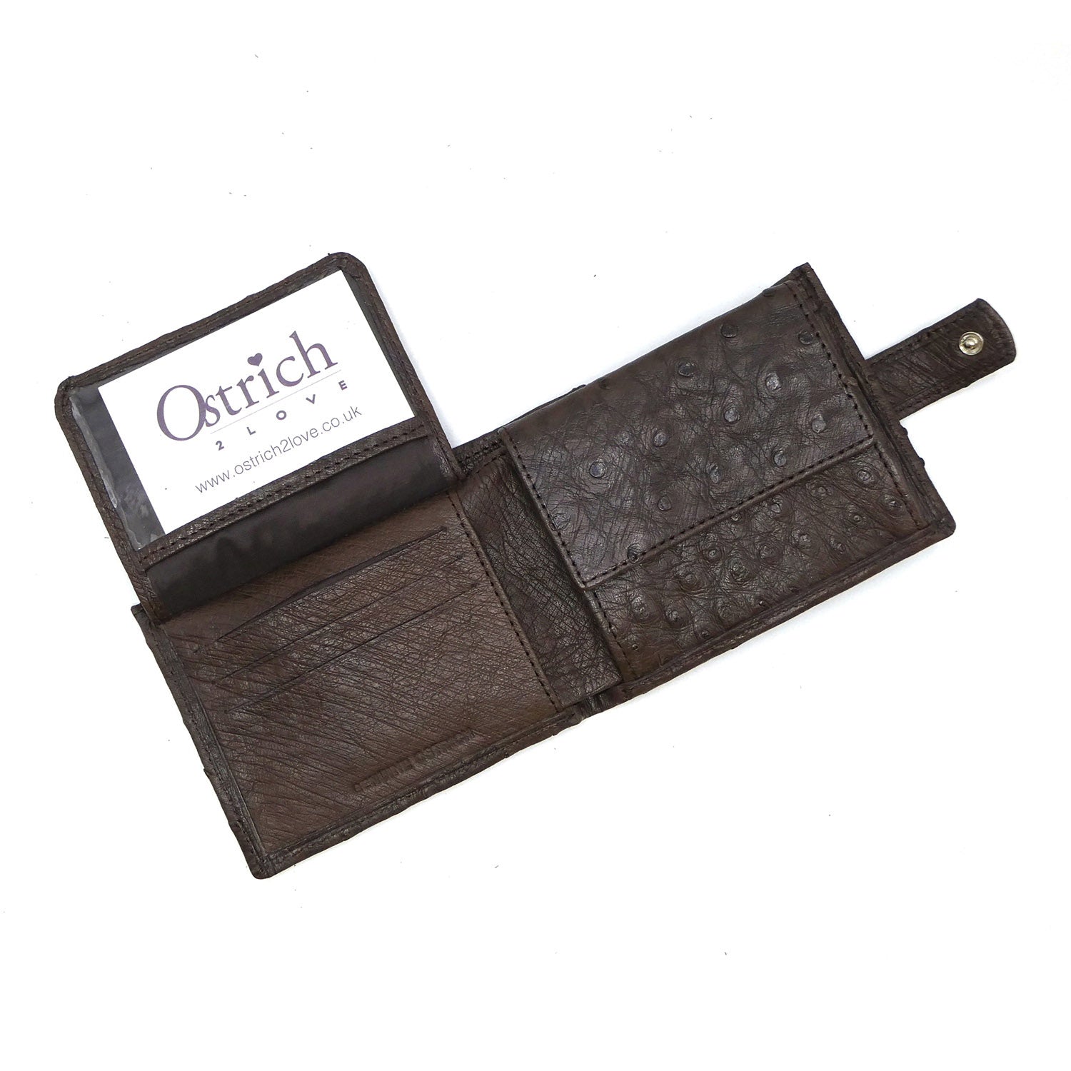 Ostrich Leather Diamond Wallet - Ostrich Leather Wallet