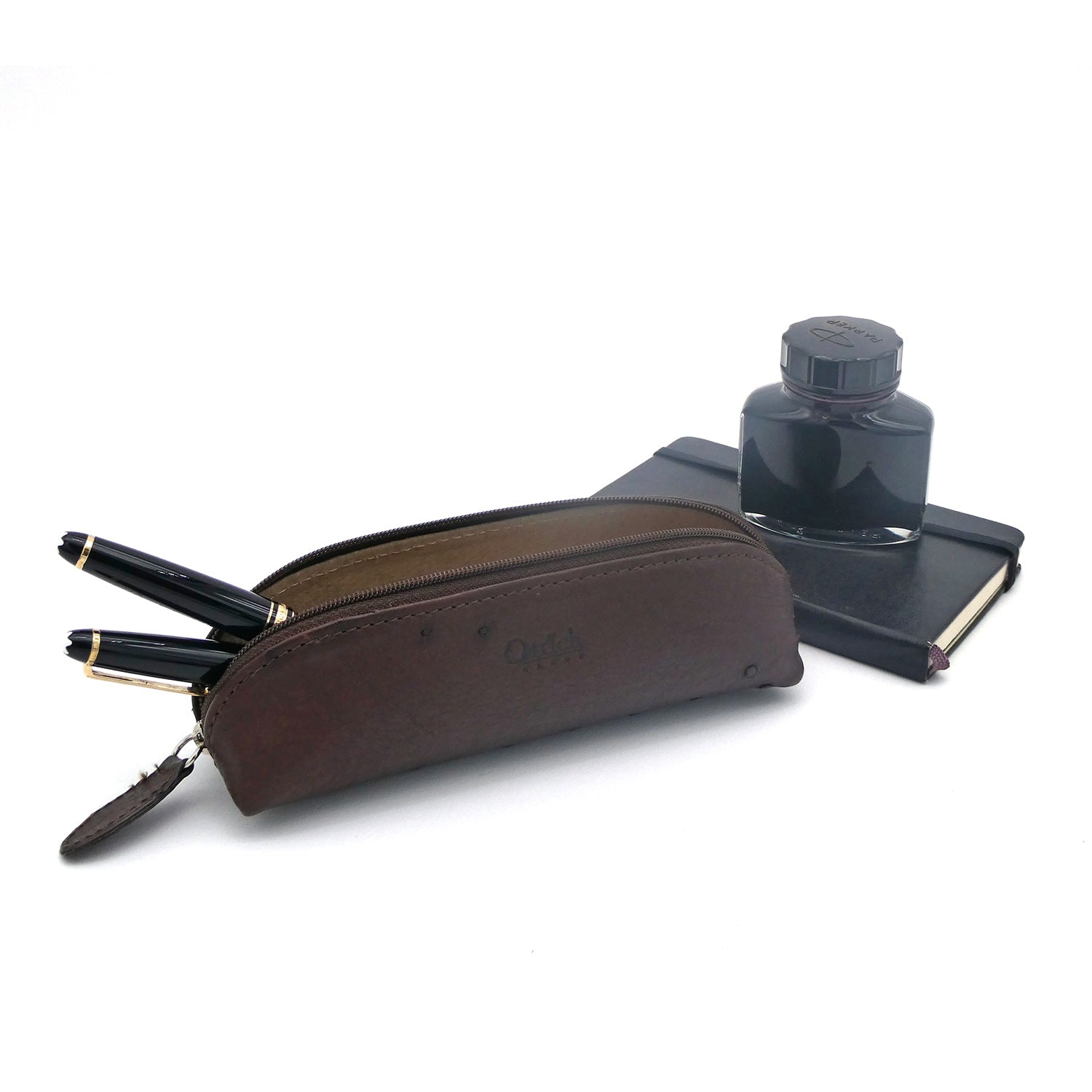 Ostrich Leather Pencil/Specs Case - Ostrich Leather Glasses Case