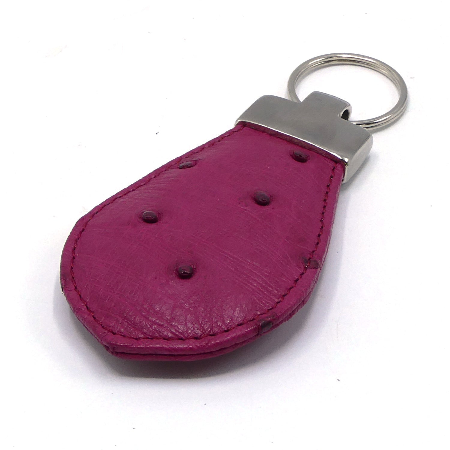 Ostrich Leather Teardrop Keyring - Keyrings