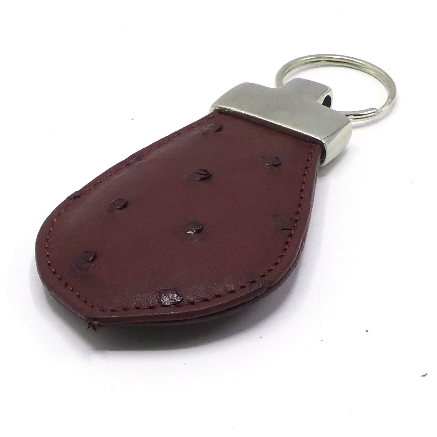 Ostrich Leather Teardrop Keyring - Keyrings