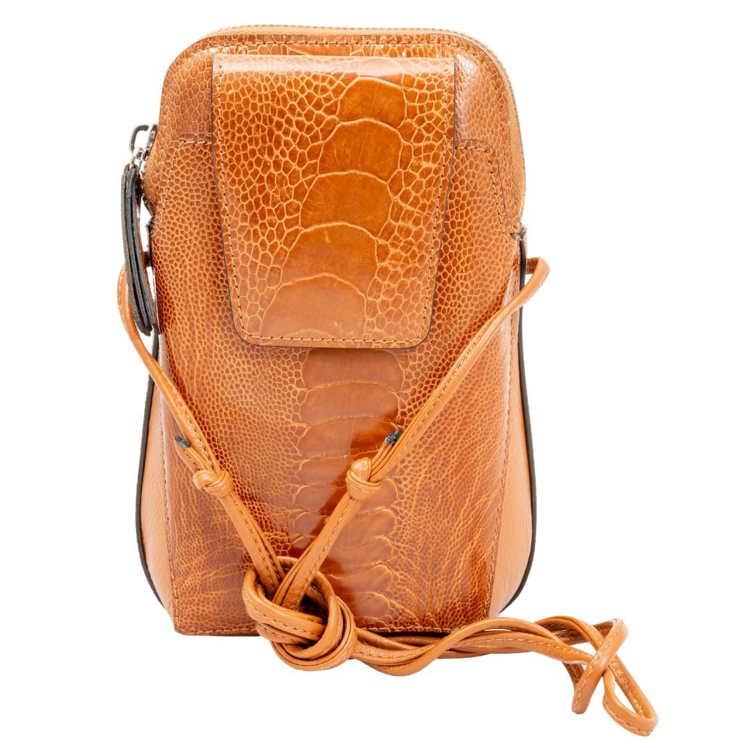 Ostrich Shin Leather Phone Bag - Ostrich Leather Bag