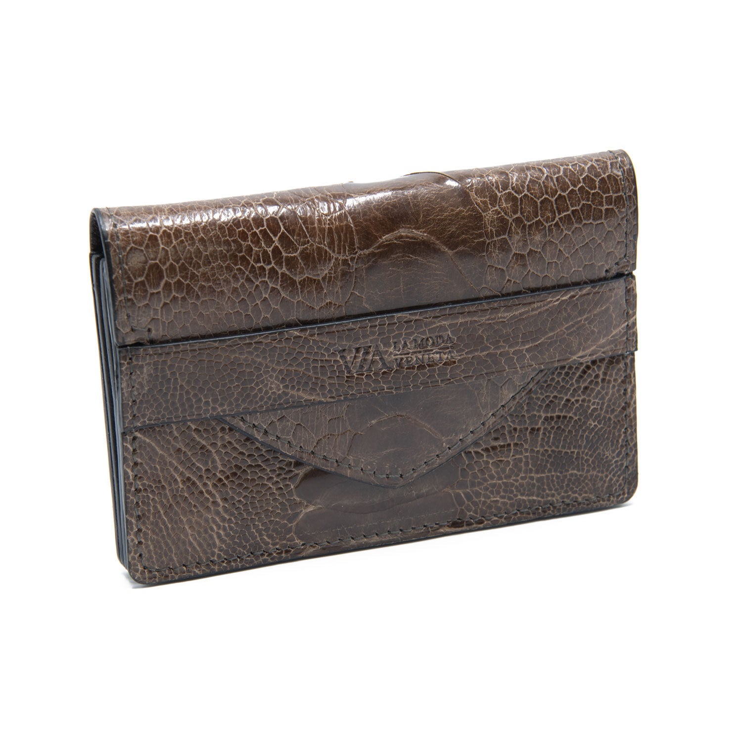 Outlet Handmade Genuine Ostrich Textured Cowhide, Kisslock Clutch/Passport Holder