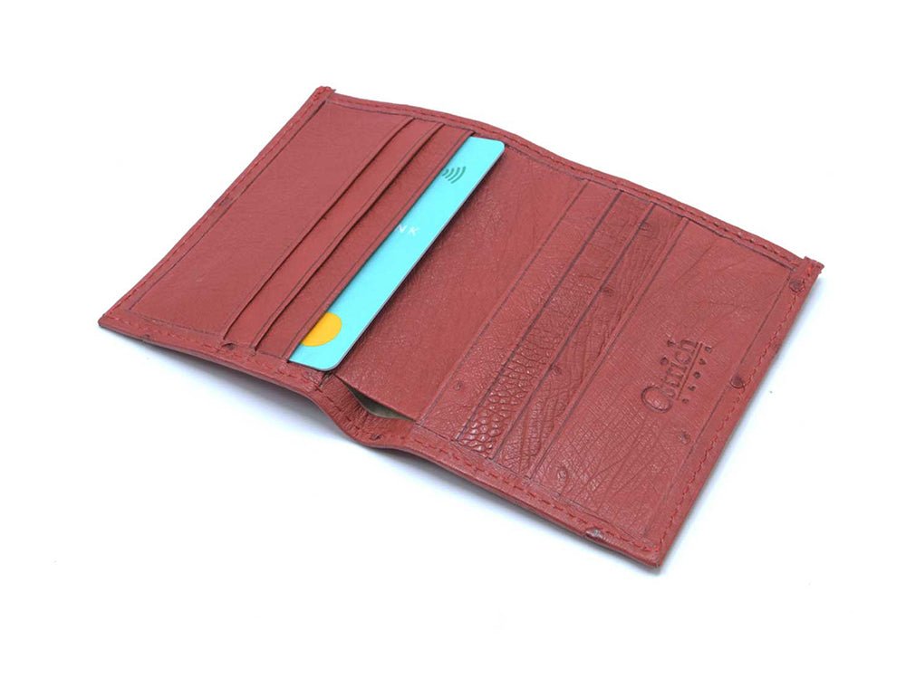 Karoo Ostrich Leather Card Holder Wallet - Ostrich Leather Wallet