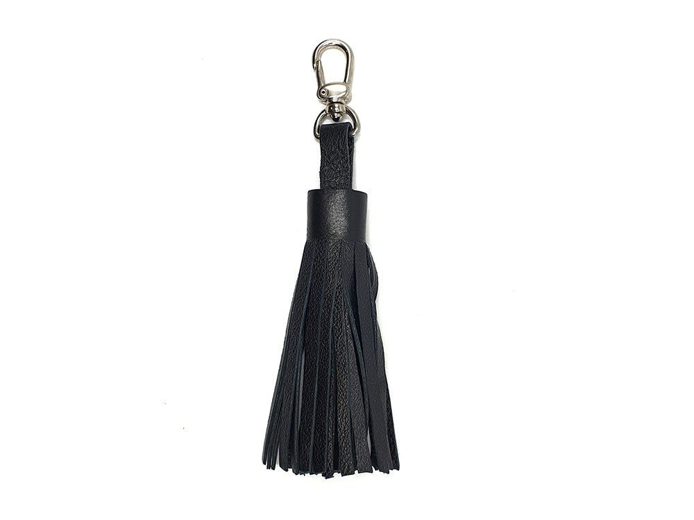 Leather hot sale tassel keyring